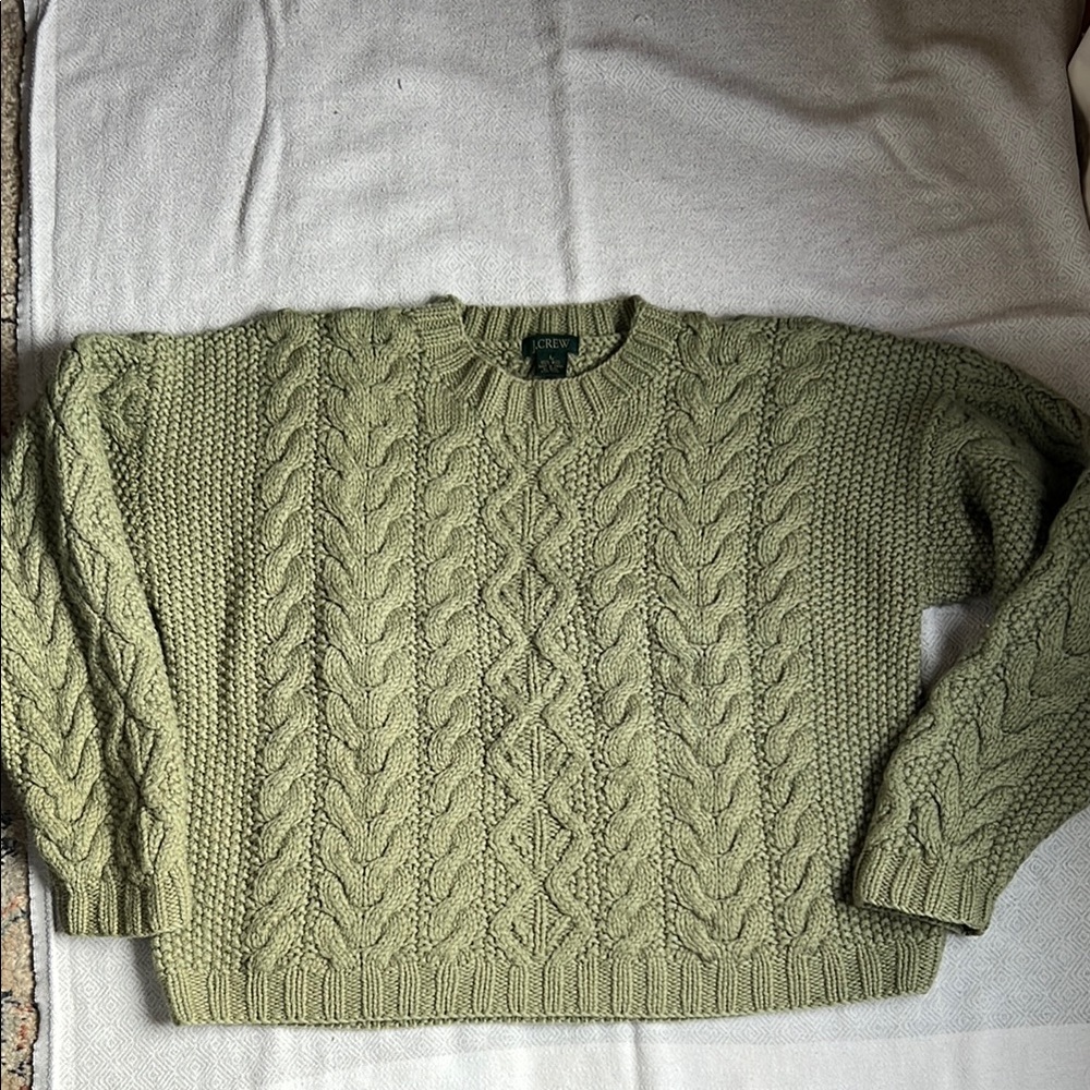 Green Cable Knit Sweater